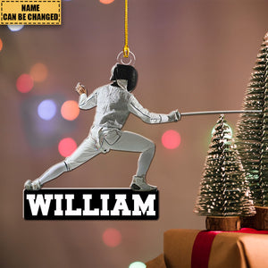 Personalized Fencing Ornament - Great Gift For Fencer Lover