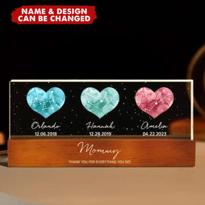 Birthstone Constellations Personalized Acrylic Block LED Night Light