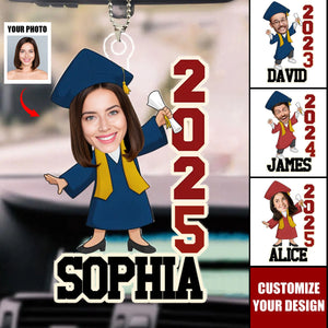 Custom Photo Cheers To The Tassel Hustle - Family Personalized Car Ornament