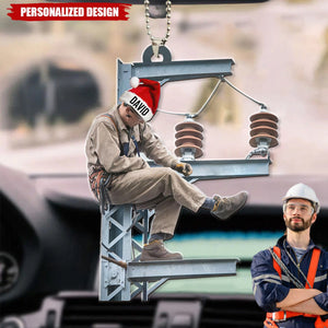Personalized Lineman Car Ornament - Gift For Lineman Ornament