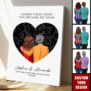 Under These Stars You Became My Mom Personalized Poster