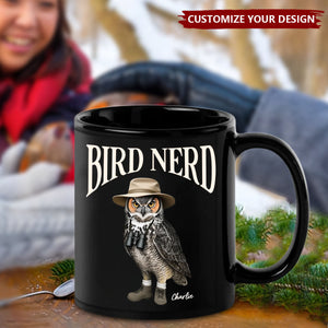 Bird Nerd Funny Bird Watche Personalized Black Mug