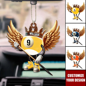 Custom Gift For Billiard Lover - Personalized Car Ornament