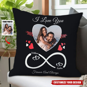 Personalized Couple Photo Infinity Symbol Pillow