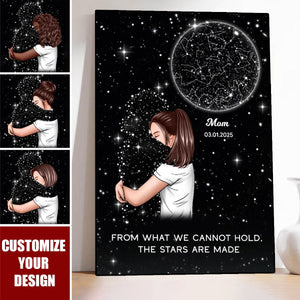 Lost Loved One Woman Hugging Star Map Galaxy Personalized Poster
