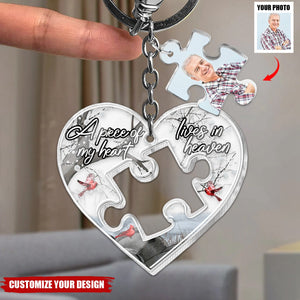 Personalized Memorial Keychain - A Piece Of My Heart Lives In Heaven