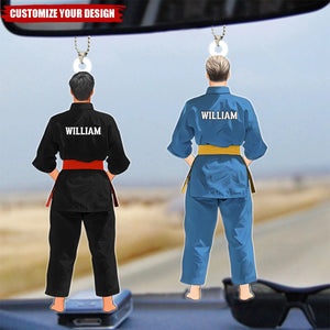Personalized Car Ornament - Gift For Martial Arts Karate Jiu Jitsu Judo Lovers