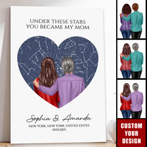 Under These Stars You Became My Mom Personalized Poster