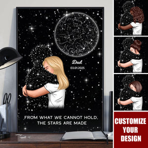 Lost Loved One Woman Hugging Star Map Galaxy Personalized Poster