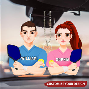 Custom Gifts For Pickleball Couple Personalized Car Ornament