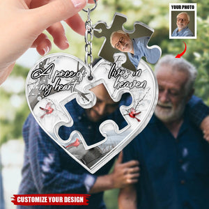 Personalized Memorial Keychain - A Piece Of My Heart Lives In Heaven