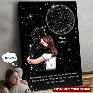 Lost Loved One Woman Hugging Star Map Galaxy Personalized Poster