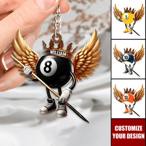 Custom Gift For Billiard Lover - Personalized Keychain