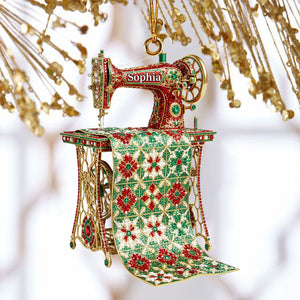 Personalized Name Sewing Machine Ornament, XMas Gift for Sewing Lovers