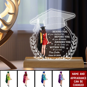 Behind You All Your Memories Graduation Gift Personalized Custom Shape Warm LED Night Light