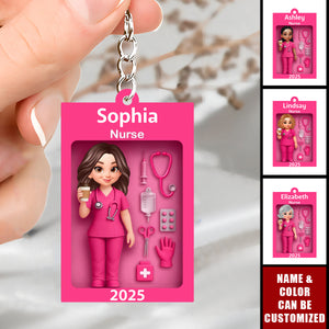 Nurse In Toy Box - Personalized Acrylic Keychain, Gift For Nurse, For Co-workers