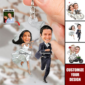 Couple Wedding Face - Personalized Acrylic Keychain