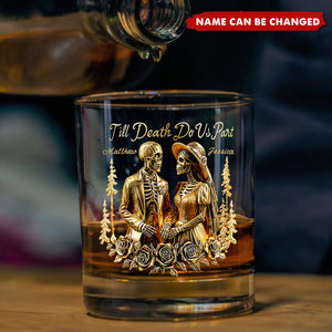 Till Death Do Us Part - Personalized Skull Whiskey Glass