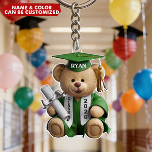 Personalized Graduation Acrylic Keychain - Pawsitively Proud Graduate
