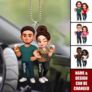 King And Queen Couple Personalized Car Ornament