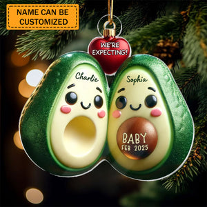 Avocado Couple Expecting Parents Pregnancy Personalized Acrylic Ornament