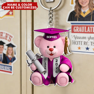 Personalized Graduation Acrylic Keychain - Pawsitively Proud Graduate