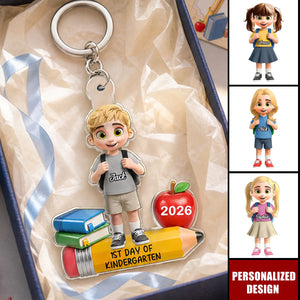 Personalized First Day Of School Acrylic Keychain - Custom Kid Name Back‑to‑School Keepsake Gift