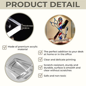 Custom Hair Stylist Acrylic Plaque, Barber Shop Salon Desk Decor Acrylic Block