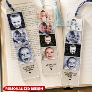 Personalized Photo Collage Acrylic Bookmark - Clear Acrylic Reader Gift