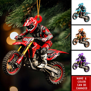 Personalized Dirt Bike Ornament - Custom Motocross Men Ornament