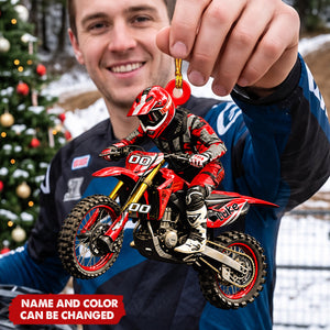 Personalized Dirt Bike Ornament - Custom Motocross Men Ornament