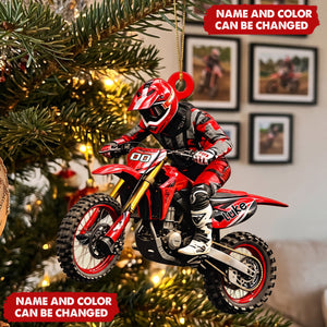 Personalized Dirt Bike Ornament - Custom Motocross Men Ornament
