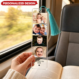Personalized Photo Collage Acrylic Bookmark - Clear Acrylic Reader Gift