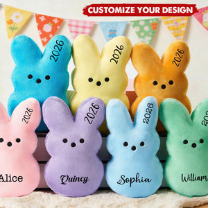 Custom Name Easter Rabbit - Personalized Peep Bunny Plush, Easter Gift for Kids