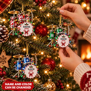 Personalized Drum Christmas Ornament - Gift For Drummers & Drum Lovers
