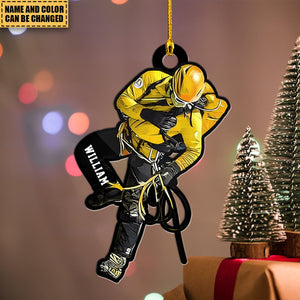 Personalized Climbing Christmas Ornament, Custom Name Climbing Ornament Gift For Climber