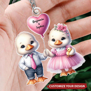 Lovely Animals Couple - Personalized Acrylic Keychain