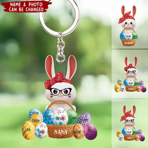 Custom Title Grandma Nana With Kids Names - Personalized Keychain