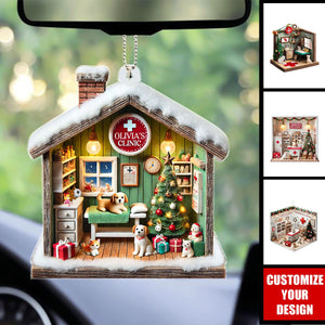 Dreamy Vet Clinic - Personalized Acrylic Car Ornament, Gift For Veterinarian