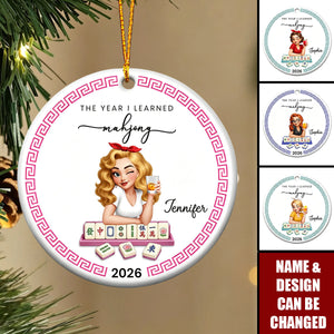 The Year I Learned Mahjong - Personalized Ceramic Ornament