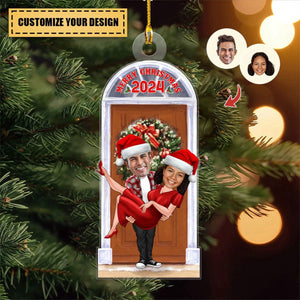 Transparent Ornament - Christmas Front Door - Merry Christmas 2024 - Custom from Photo