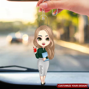 Cartoon Fashion Teacher - Personalized Acrylic Ornament, Back to School Teacher's Day Gift for Teacher