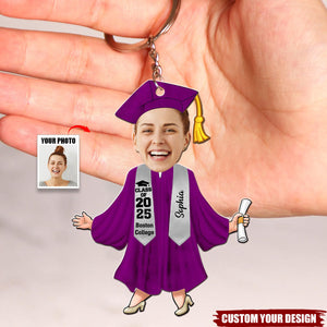 Custom Photo Graduation Gift - Personalized Keychain