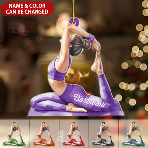 Yoga Woman Personalized Christmas Ornament, Gift For Yoga Lover