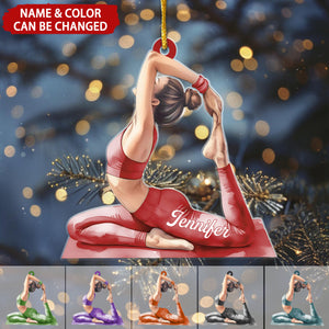 Yoga Woman Personalized Christmas Ornament, Gift For Yoga Lover