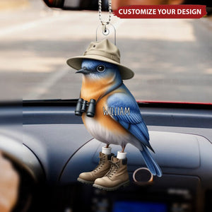 Funny Bird Watcher Personalized Acrylic Ornament, Gift for Bird Lover