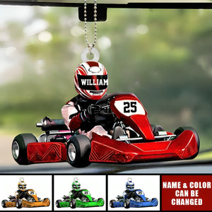 Personalized Race Car Ornament, Custom Name Car Ornament, Gift For Race Car Lovers