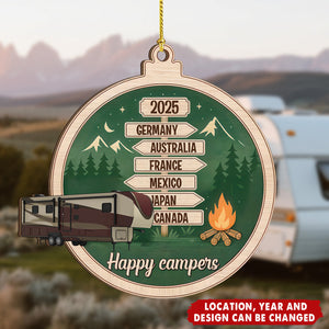 Camping Woodland Adventure - Personalized Wooden Ornament