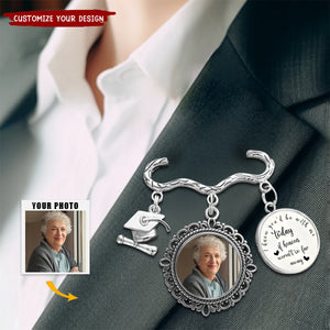 Personalized Antique Graduation Cap Memorial Tassel Brooch Pin with Photo Charm Grad Ceremony Sympathy Gift for Class of 2025 Graduates