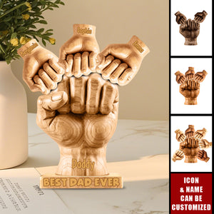 Best Dad Ever - Personalized Father Custom Shaped Acrylic Plaque